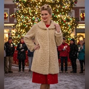 Brooks Brothers Cotton Faux Fur Coat Size L